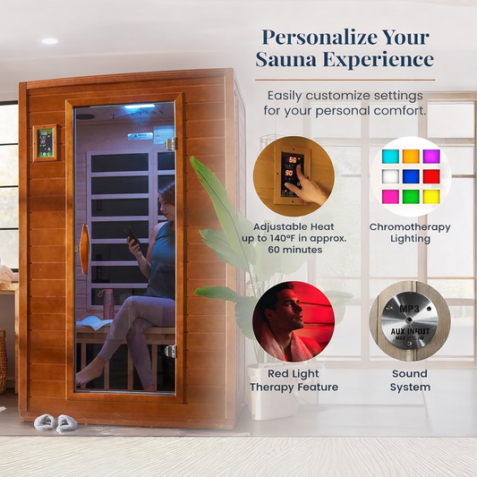 Jirah Wellness Infrared Sauna 2-Person Red Light Therapy