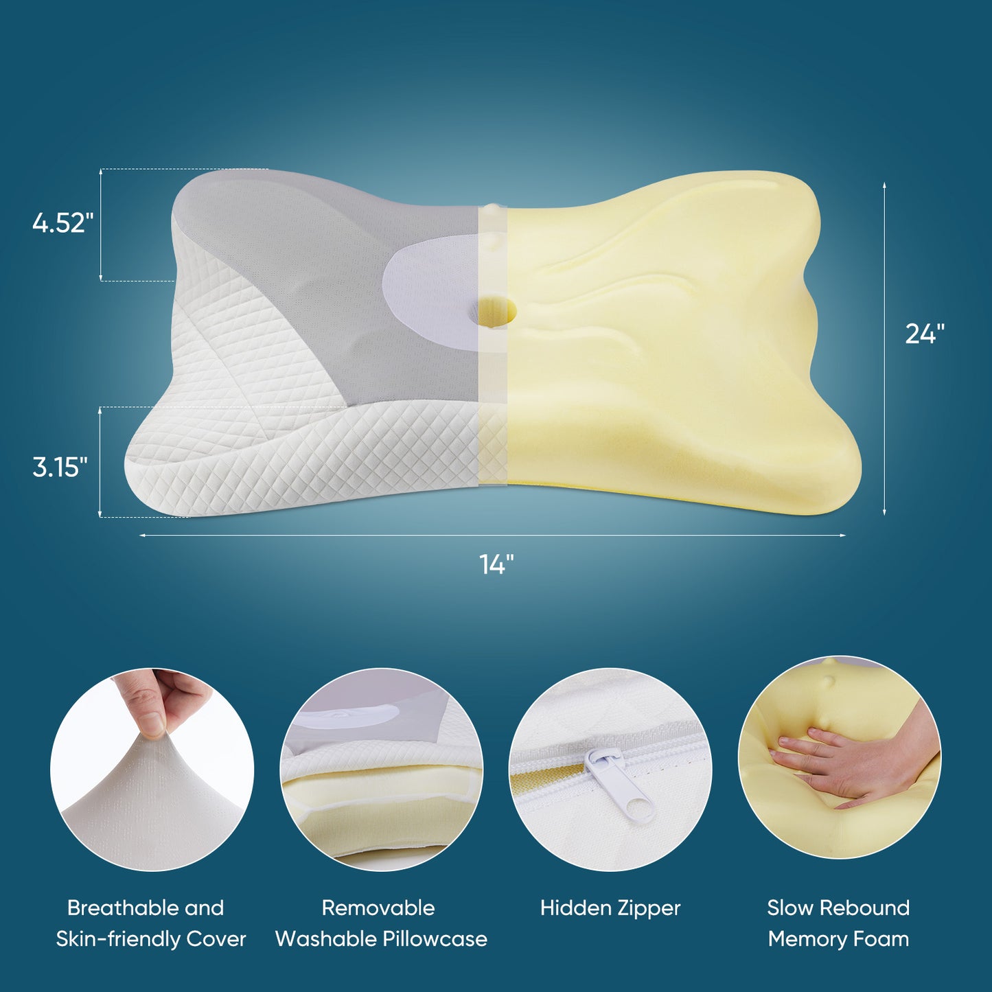 ErgoRest™ Cervical Neck Support Pillow
