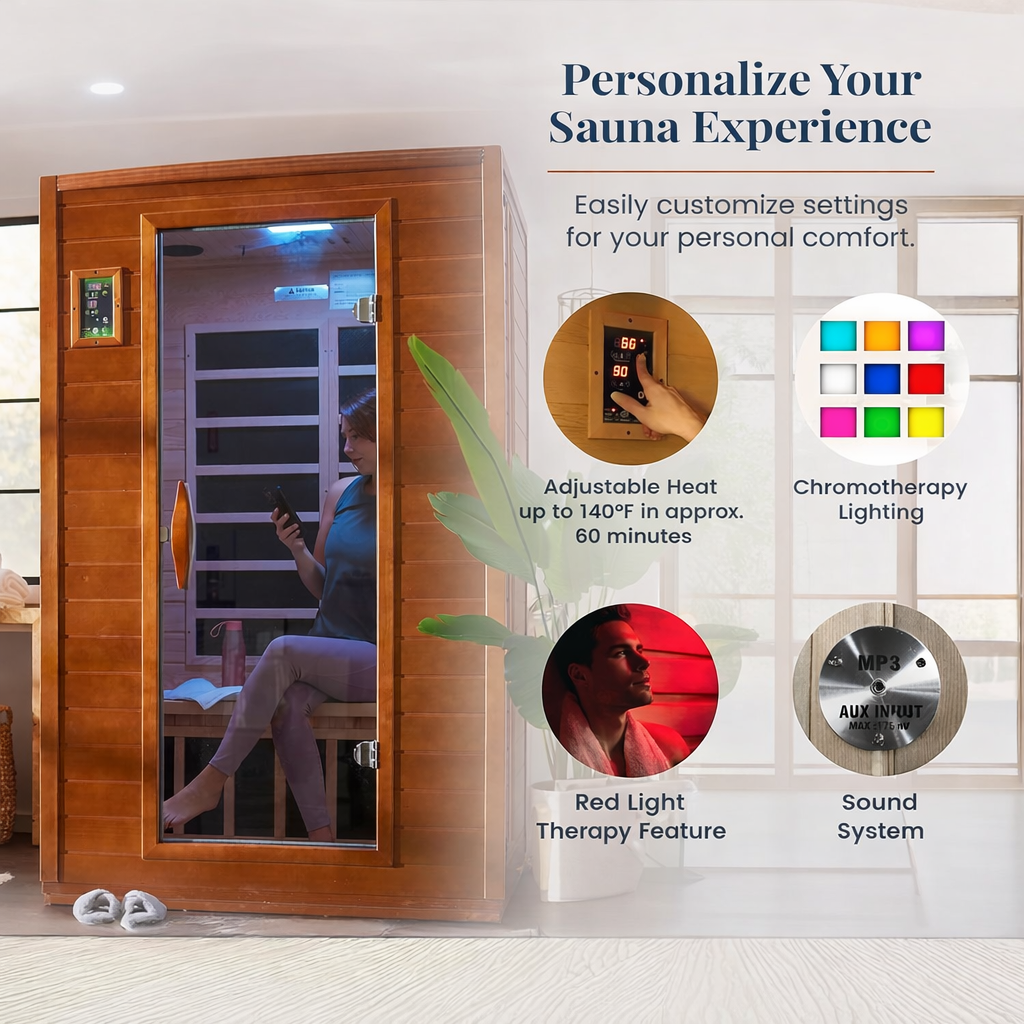 Jirah Wellness Infrared Sauna 2-Person Red Light Therapy